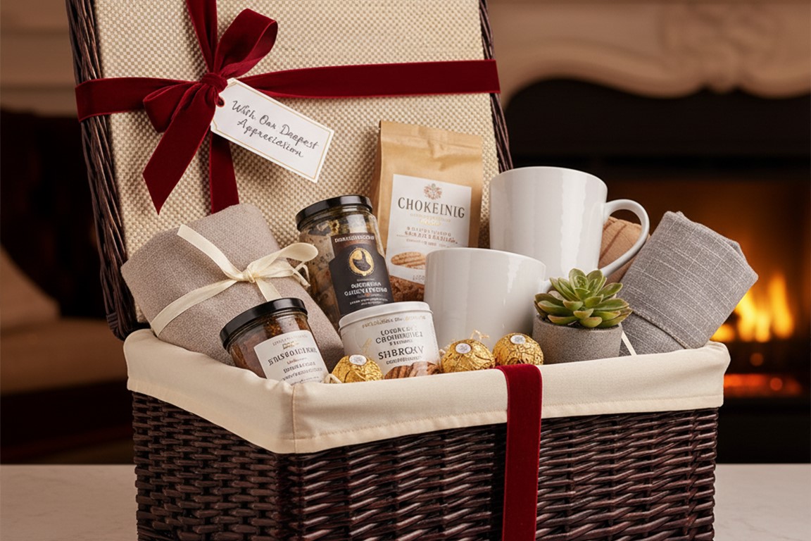 Luxury corporate gift hampers with premium products